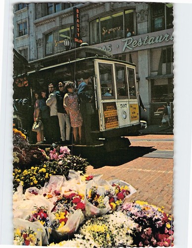 Postcard street flower vendors - postcard,
